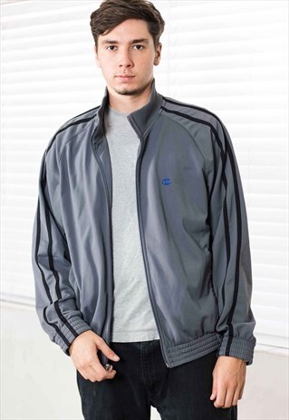 VINTAGE CHAMPION TRACK JACKET LOGO 90S L 19.7