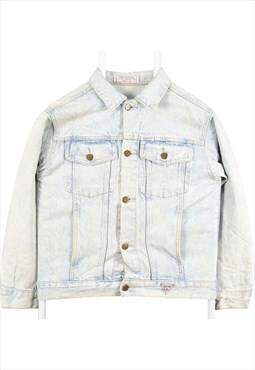 Vintage 90's Guess Denim Jacket Light Wash Button Up Blue