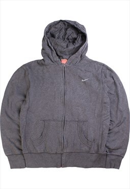 Vintage  Nike Hoodie Swoosh Full Zip Up Grey Large