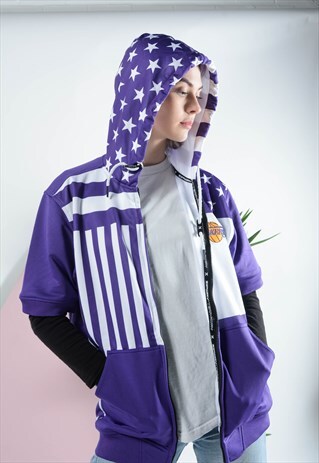 VINTAGE LA LAKERS NBA SLEEVELESS HOODIE.