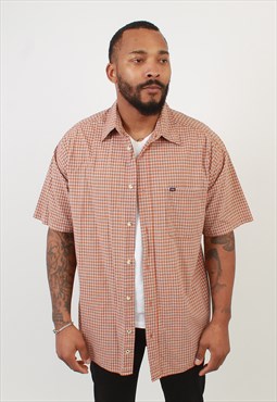 Vintage Wrangler orange check short sleeve shirt
