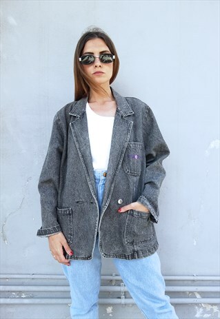 VINTAGE 90S DENIM BLAZER JACKET