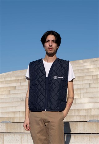 UNISEX VINTAGE SAAB WORKWEAR QUILET GILET