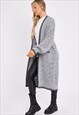 JSTYOUROUTFIT LONGLINE CROCHET PATTERN CARDIGAN GREY