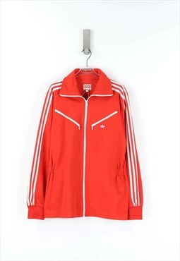 Adidas Vintage 80 - 90's Zip Sweatshirt in Red  - M