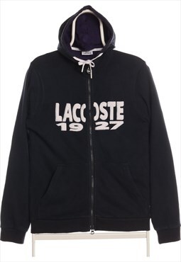 Vintage Lacoste - Navy and White Embroidered Hoodie- Large
