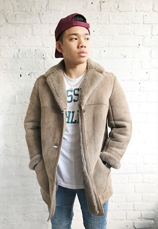 SHEARLING JACKET/COAT WITH FLEECE LINING (1990'S/MENS)