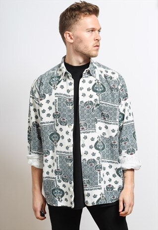 VINTAGE AZTEC PATTERNED SHIRT
