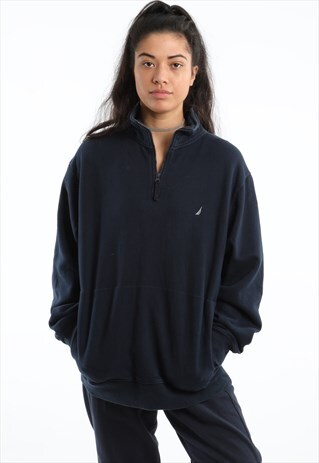 90S NAUTICA EMBROIDERED LOGO 1/4 ZIP SWEATSHIRT