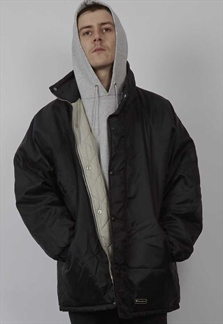 VINTAGE 90'S BLACK CHAMPION PADDED COAT