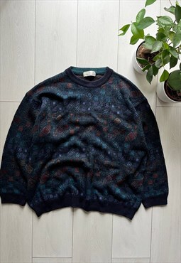 Vintage Aztec Sweater Knitwear Streetwaer Distressed