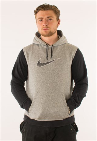 VINTAGE GREY NIKE SWOOSH HOODIE PULLOVER