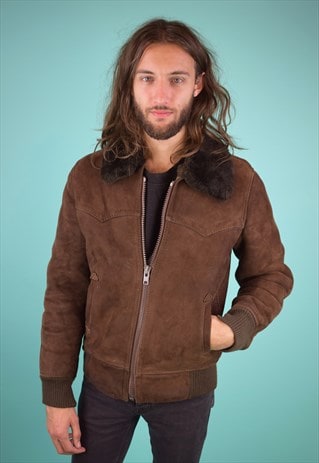 VINTAGE 90'S SUEDE BOMBER JACKET