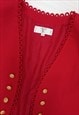 VINTAGE 90S JACKET RED WOOL DESIGNER