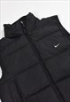 VINTAGE 00S NIKE EMBROIDERED LOGO PUFFER GILET IN BLACK