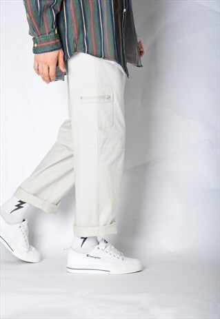 VINTAGE 90S UNISEX BEIGE CARGO PANTS