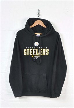 Vintage NFL Pittsburgh Steelers Hoodie Sweatshirt Black L