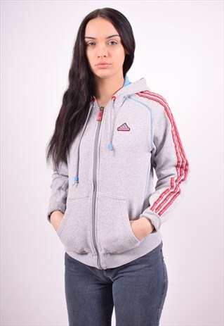 NIKE WOMENS VINTAGE HOODIE JACKET SMALL GREY 90'S