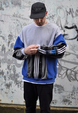 90's vintage reworked adidas popper tracksuit sweatshirt