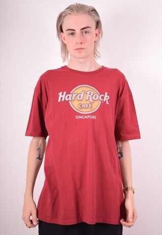 HARD ROCK CAFE MENS VINTAGE T-SHIRT TOP XL RED 90S