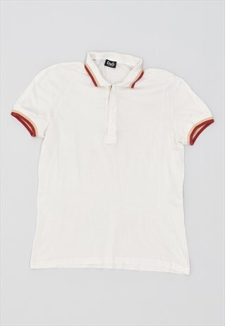 VINTAGE 00'S Y2K DOLCE & GABBANA POLO SHIRT WHITE