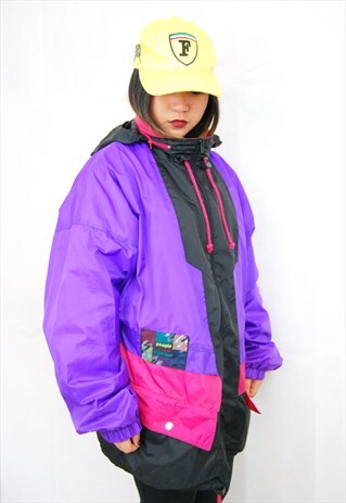 PRINTED SILKY WINDBREAKER/SHELL/BOMBER JACKET (1990'S)