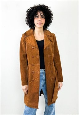 Vintage 2000s leather suede coat 