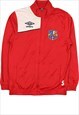 Vintage 90's Umbro Fleece Retro Zip Up Red,