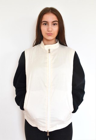 90'S PRADA CREAM BOYFRIEND GILET WATERPROOF BODY