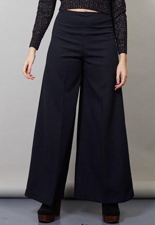 VINTAGE 80'S BLACK CULOTTES TROUSERS
