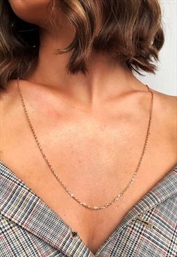 54 Floral 16" Essential Curb Necklace Chain - Rose Gold