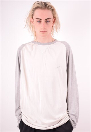 NIKE MENS VINTAGE TOP LONG SLEEVE XXL WHITE 90S