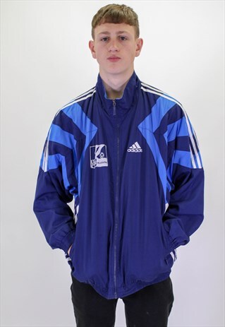 VINTAGE ADIDAS SHELL JACKET IN BLUE XL