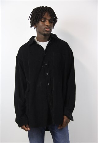 VINTAGE CORD BLACK SHIRT