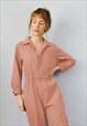 FRENCH WORKWEAR BOILERSUIT OVERALLS COVERALLS PINK
