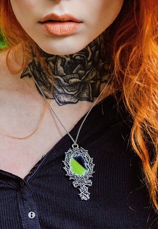 AMOR SEMPITERNUS SILVER THORN MIRROR NECKLACE