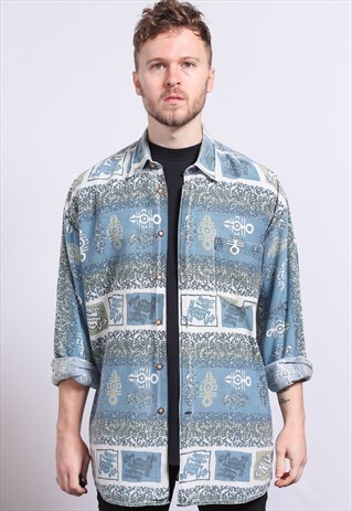 VINTAGE AZTEC PATTERNED SHIRT