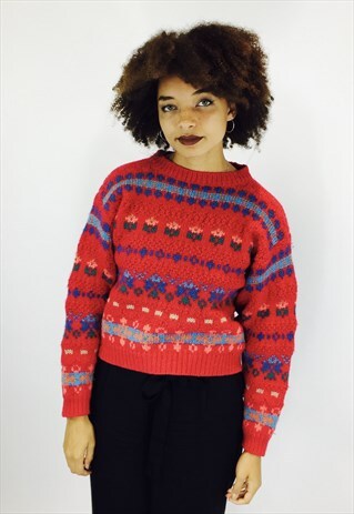 GORGEOUS LAURA ASHLEY PATTERNED KNITTED JUMPER