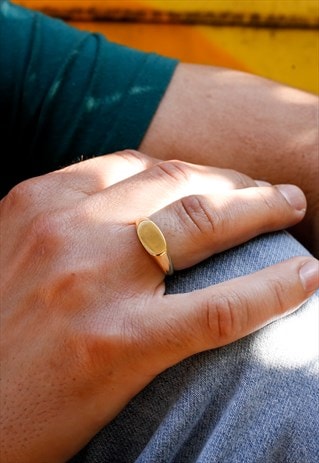 HORIZON SIGNET RING GOLD VERMEIL