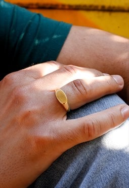 Horizon Signet Ring Gold Vermeil