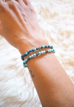 Blue Faux Pearl Bead Y2K Bracelets