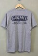 VINTAGE SPORTS GRAPHIC TEE GREY SHORT SLEEVE WITH SPELL OUT 
