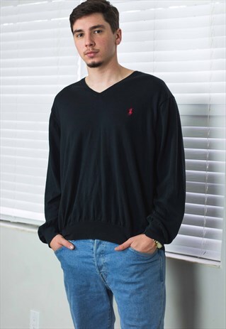 VINTAGE POLO RALPH LAUREN JUMPER SWEATER LOGO 90S XXL 9.5
