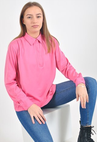 VINTAGE LONG SLEEVE BLOUSE IN PINK