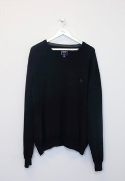 Vintage Chaps knitted sweatshirt in black. Best fits XXL