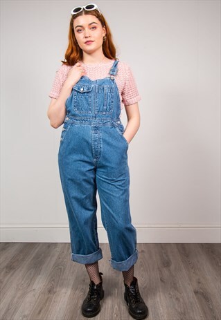 VINTAGE 90'S BLUE DENIM STRAIGHT LEG DUNGAREES