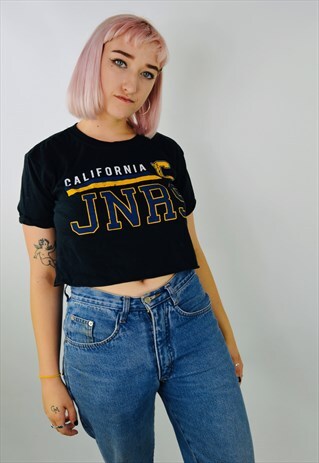 VINTAGE USA CALIFORNIA JUNIORS COLLEGE CROPPED T-SHIRT