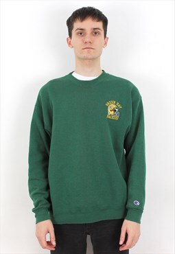 Vintage Mens M Green Bay Packers Pullover Jumper Sweatshirt
