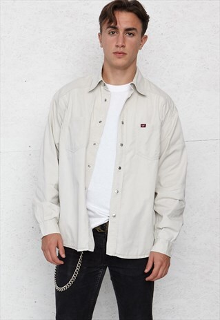 VINTAGE LIGHT GREY MUSTANG LONG SLEEVE SHIRT