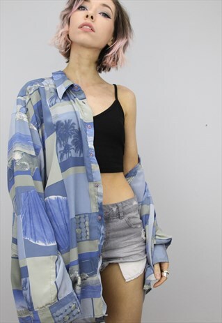 VINTAGE 80S/90S OVERSIZED PATTERNED SHIRT